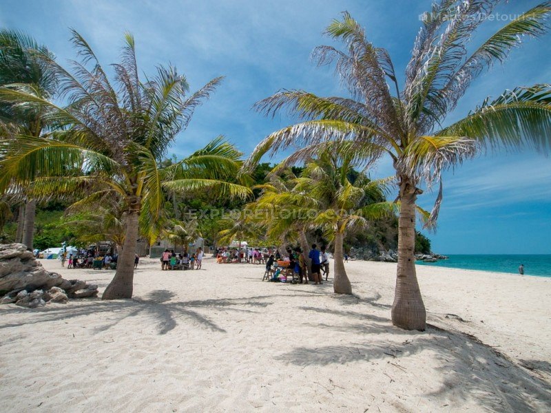 Picnic tables at Antonia Beach, Gigantes Sur Island, Carles, Iloilo, Philippines